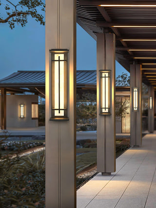Square Outdoor Alabaster Wall Light-Neutral Decor