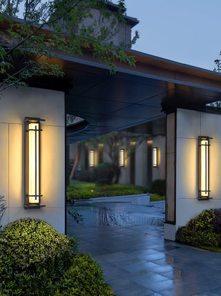Square Outdoor Alabaster Wall Light-Neutral Decor