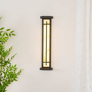 Square Outdoor Alabaster Wall Light-Neutral Decor