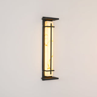 Square Outdoor Alabaster Wall Light-Neutral Decor