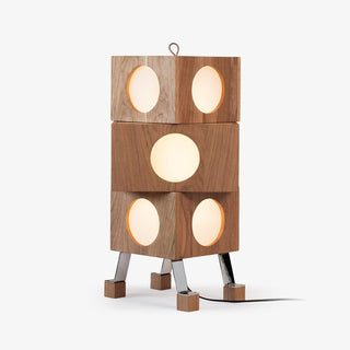 Zalynora Lampadaire en Bois Empilé