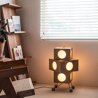 Zalynora Lampadaire en Bois Empilé