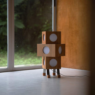 Zalynora Lampadaire en Bois Empilé