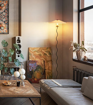 Lioraven Lampadaire en Tissu Minimaliste Classique