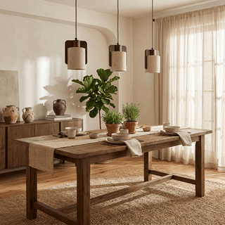 Squircle Travertine Pendant Lamp-Neutral Decor