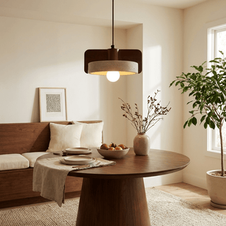 Squircle Travertine Pendant Lamp-Neutral Decor