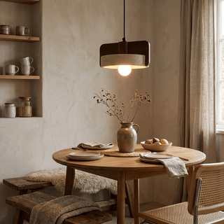 Squircle Travertine Pendant Lamp-Neutral Decor