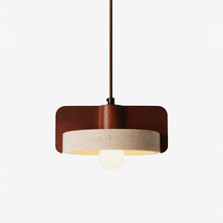 Squircle Travertine Pendant Lamp-Neutral Decor