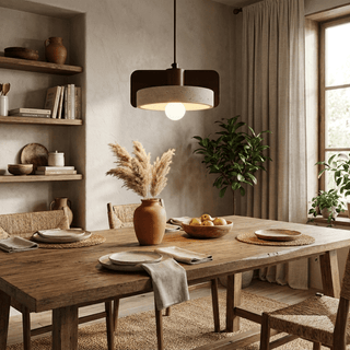 Squircle Travertine Pendant Lamp-Neutral Decor