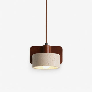 Squircle Travertine Pendant Lamp-Neutral Decor