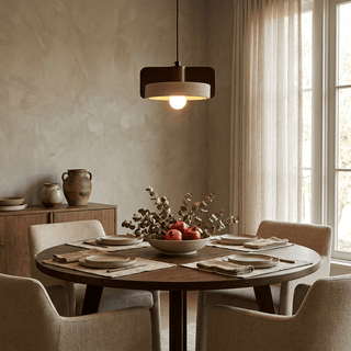 Squircle Travertine Pendant Lamp-Neutral Decor