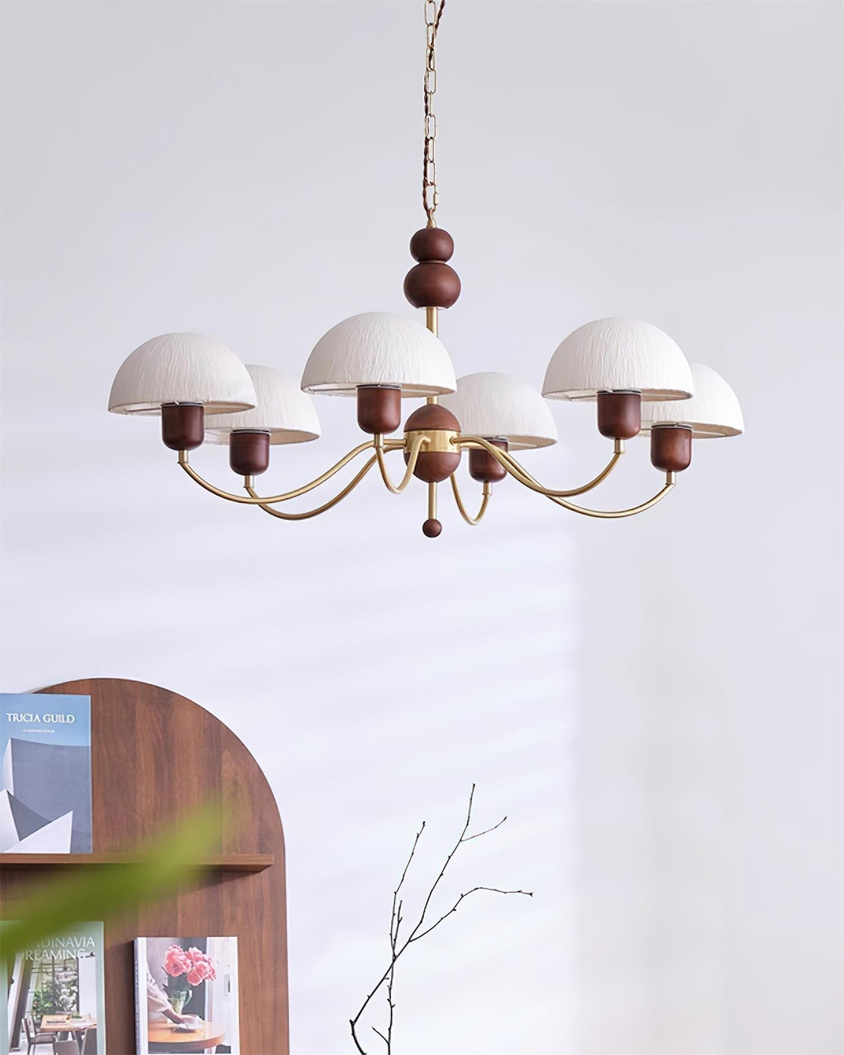 Core Chandelier Rice Paper Mid-Century-Neutral Decor