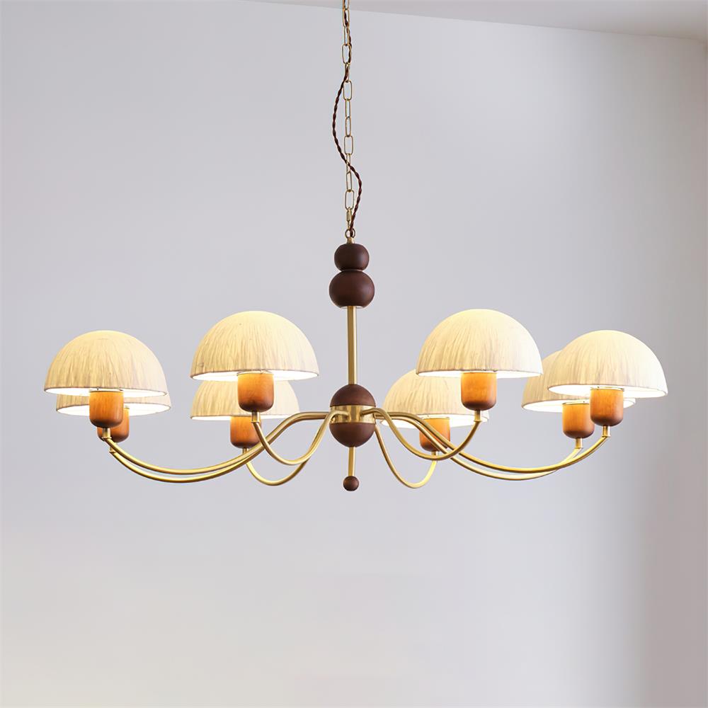 Core Chandelier Rice Paper Mid-Century-Neutral Decor