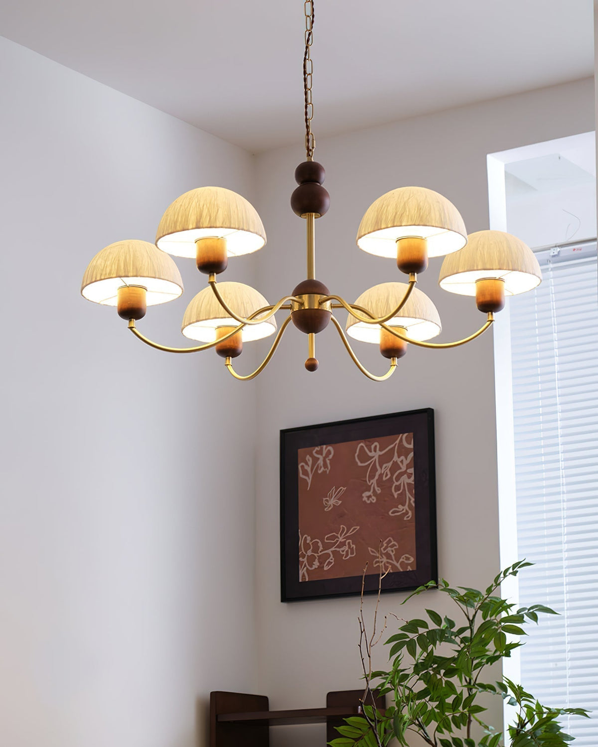 Core Chandelier Rice Paper Mid-Century-Neutral Decor