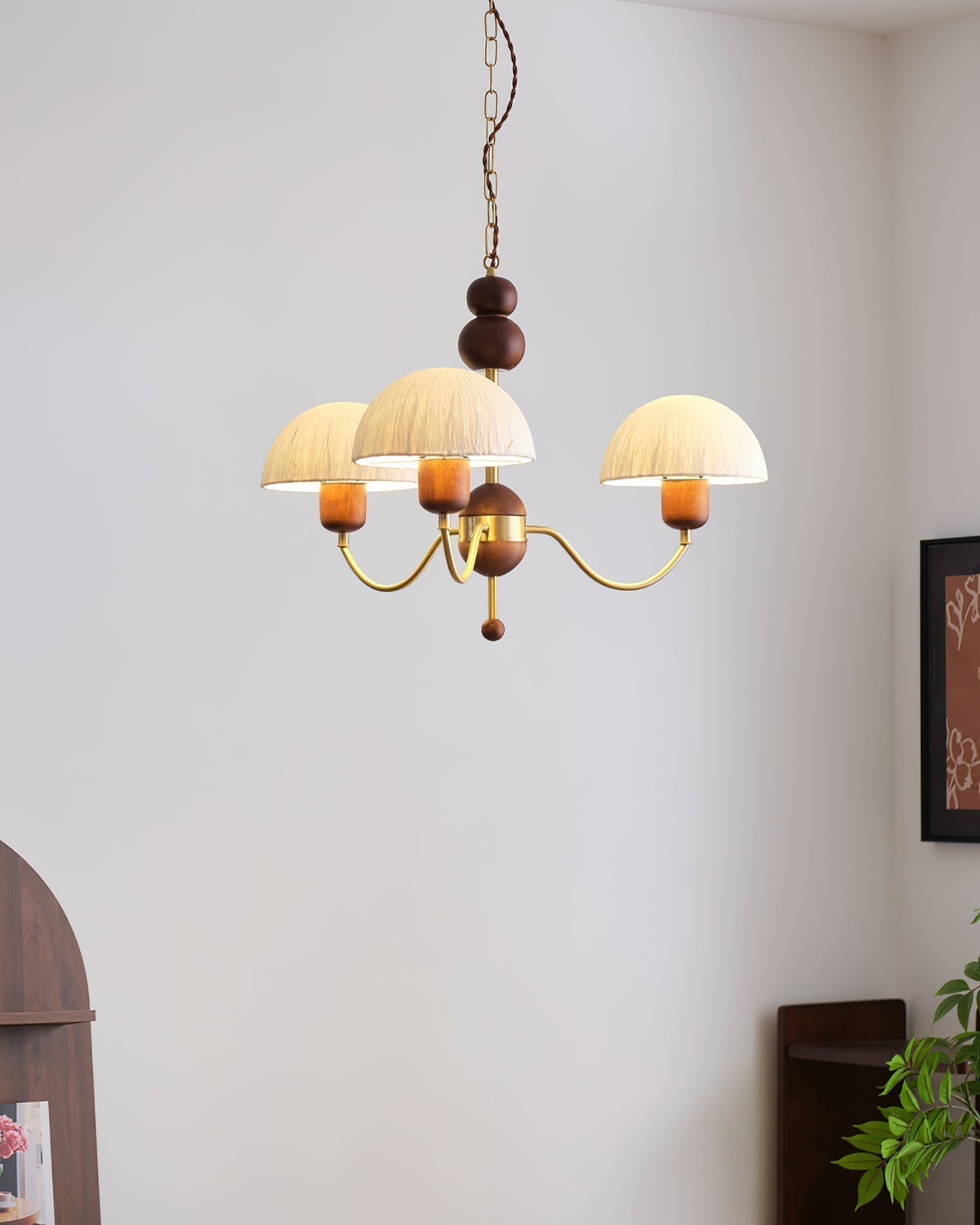 Core Chandelier Rice Paper Mid-Century-Neutral Decor