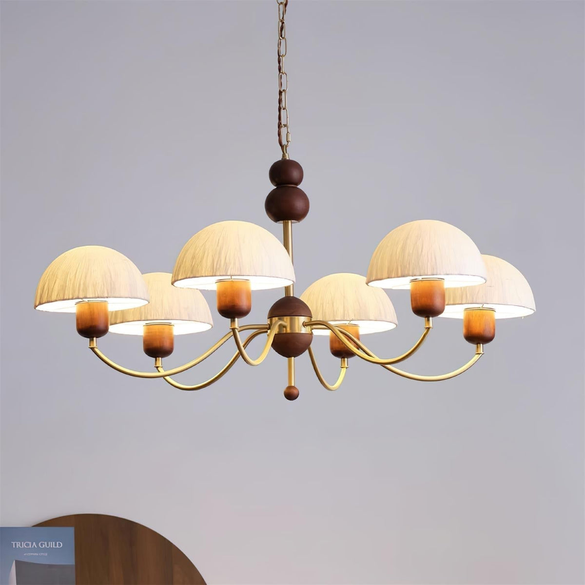 Core Chandelier Rice Paper Mid-Century-Neutral Decor