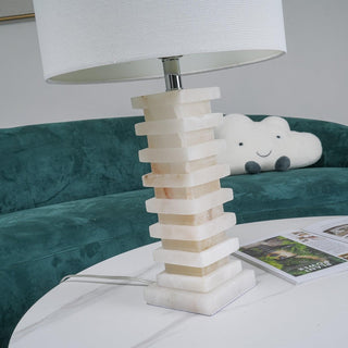 Covynen Lampe de Table en Albâtre