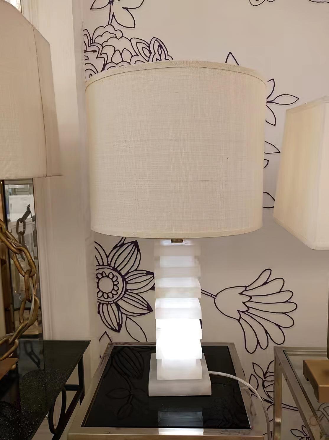 Covynen Lampe de Table en Albâtre