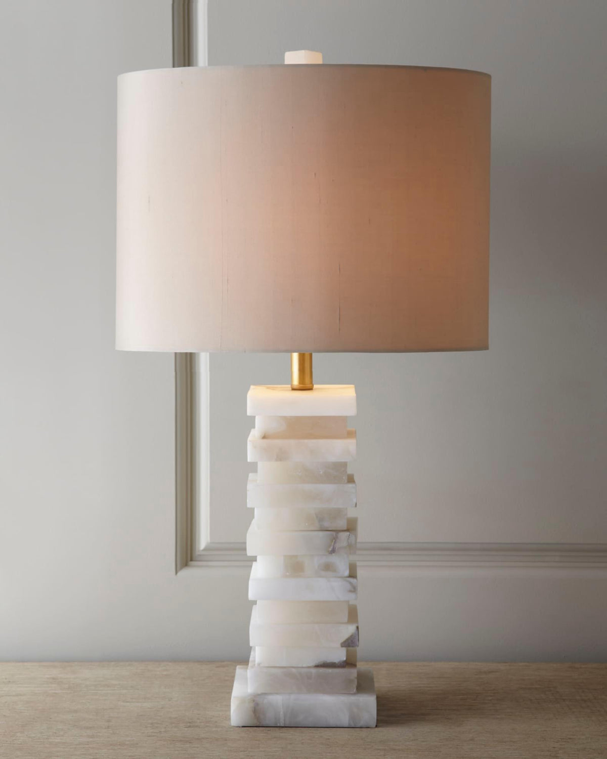 Covynen Lampe de Table en Albâtre