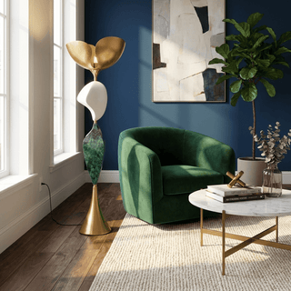 Stacked Sculptural Floor Lamp-Neutral Decor