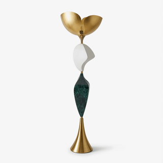 Stacked Sculptural Floor Lamp-Neutral Decor