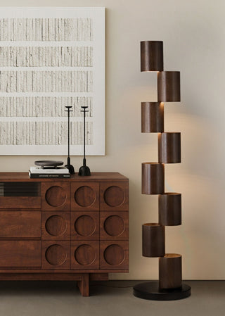 Aris Stacked Bois Tower Lampadaire