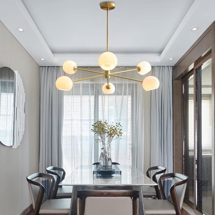 Felius Lustre en Verre Décalé à 6 Lumières