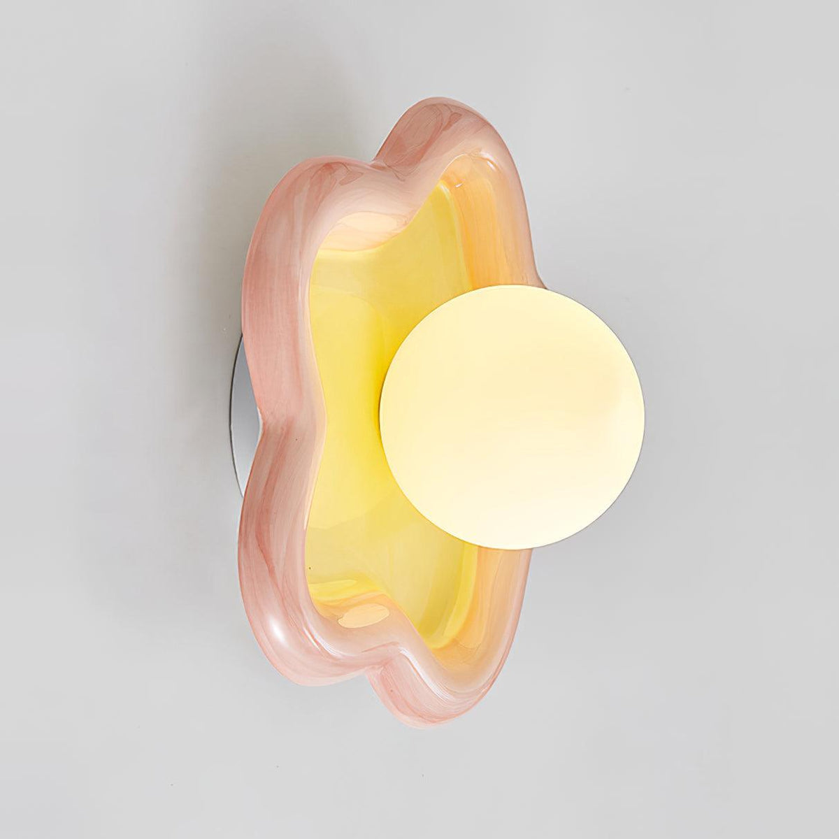 Petani Pink Yellow Flower Wall Light-Neutral Decor