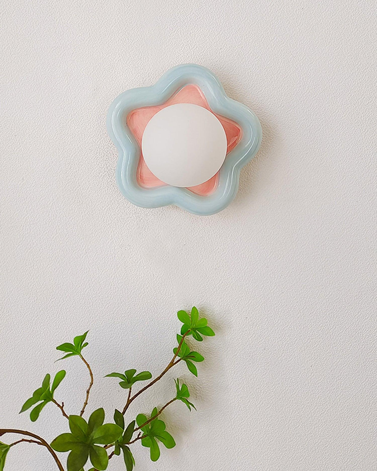 Petani Pink Yellow Flower Wall Light-Neutral Decor