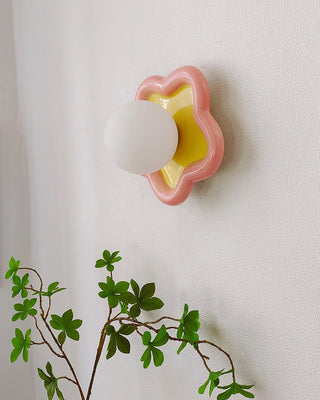 Petani Applique murale à fleurs roses et jaunes-Luire