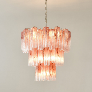 Aurora Lustre en Verre Rose Moderne