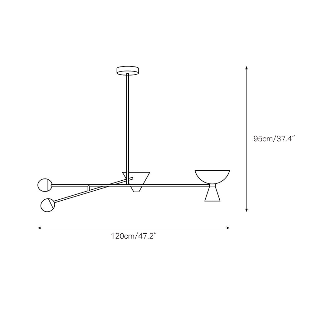 Comareth Moderne Minimaliste Verre Métal Lustre