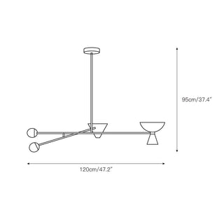 Comareth Moderne Minimaliste Verre Métal Lustre