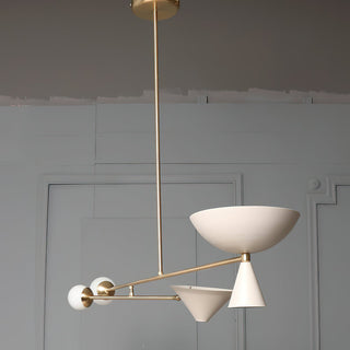 Comareth Moderne Minimaliste Verre Métal Lustre