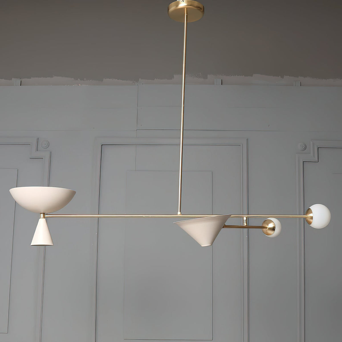 Comareth Moderne Minimaliste Verre Métal Lustre