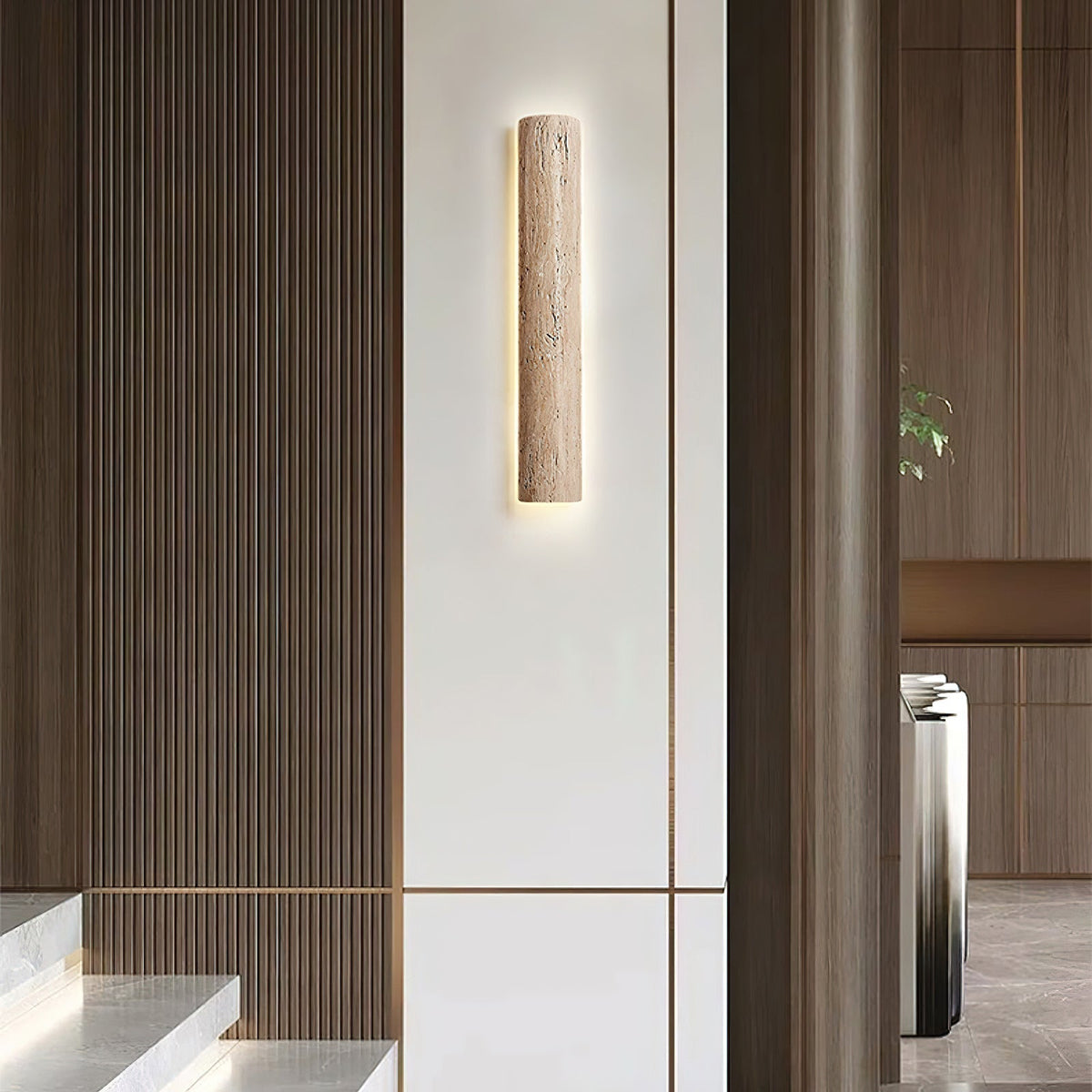 Zemara Moderne Minimaliste Lange Travertin Applique Murale