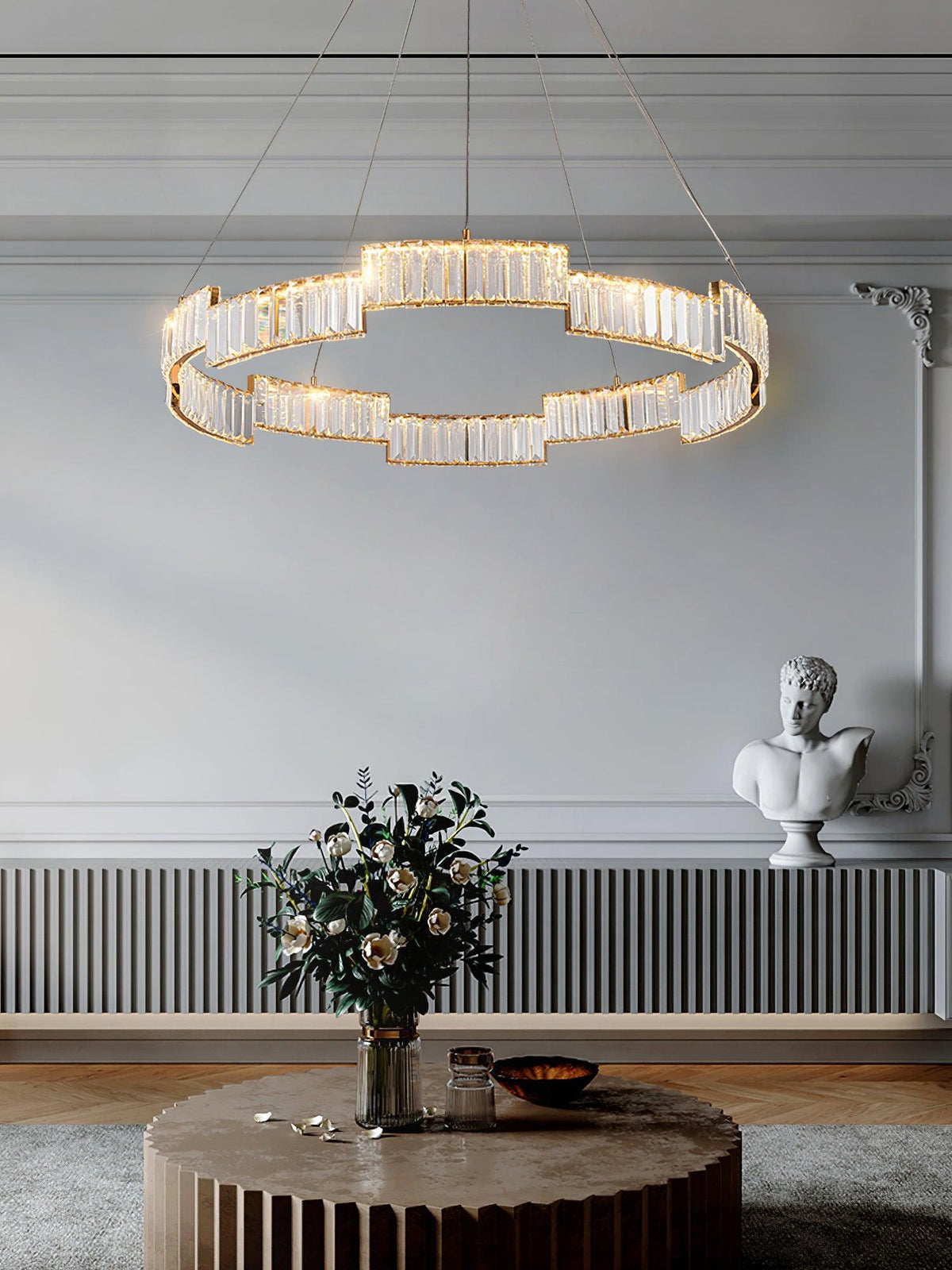 Nelanne Lustre Cristal avec Cadre Doré