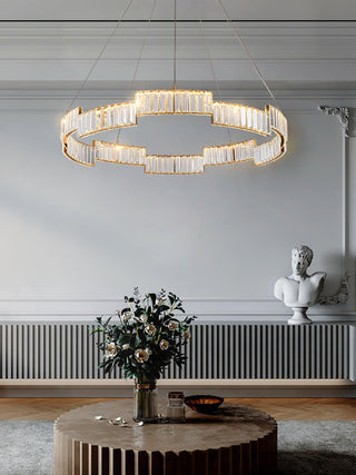 Lustra Lustre Cristal avec Cadre Doré