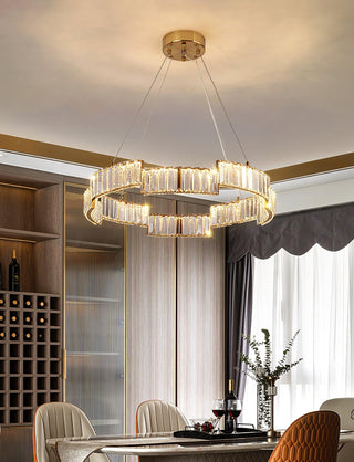 Lustra Lustre Cristal avec Cadre Doré