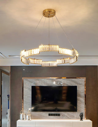 Lustra Lustre Cristal avec Cadre Doré