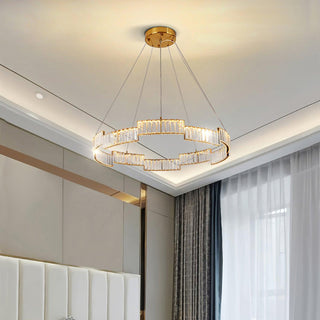 Lustra Lustre Cristal avec Cadre Doré