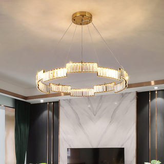 Lustra Lustre Cristal avec Cadre Doré