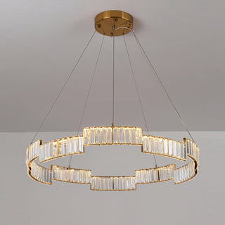 Lustra Lustre Cristal avec Cadre Doré