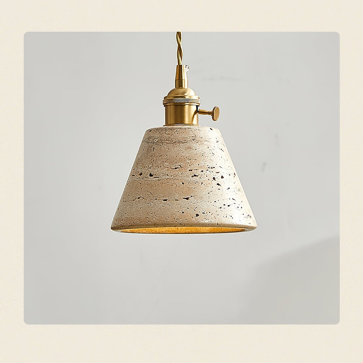 Installation view of the Stella Pendant Light with its ceiling mount.