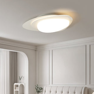 Solara Plafonnier Noyer Ovale Organique LED