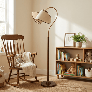 Stelmo Curved Neck Floor Lamp-Neutral Decor