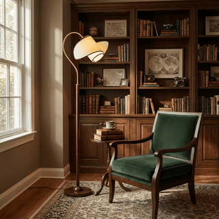 Stelmo Curved Neck Floor Lamp-Neutral Decor