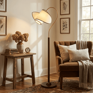 Stelmo Curved Neck Floor Lamp-Neutral Decor