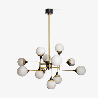 Lustra Lustre Stilnovo en Laiton Noir et Verre