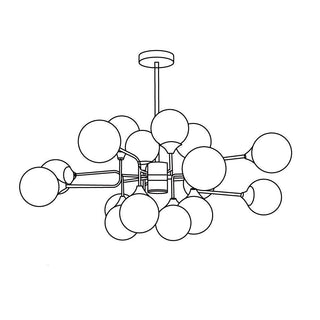 Lustra Lustre Stilnovo en Laiton Noir et Verre